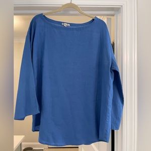Eileen Fisher blue linen top XL
